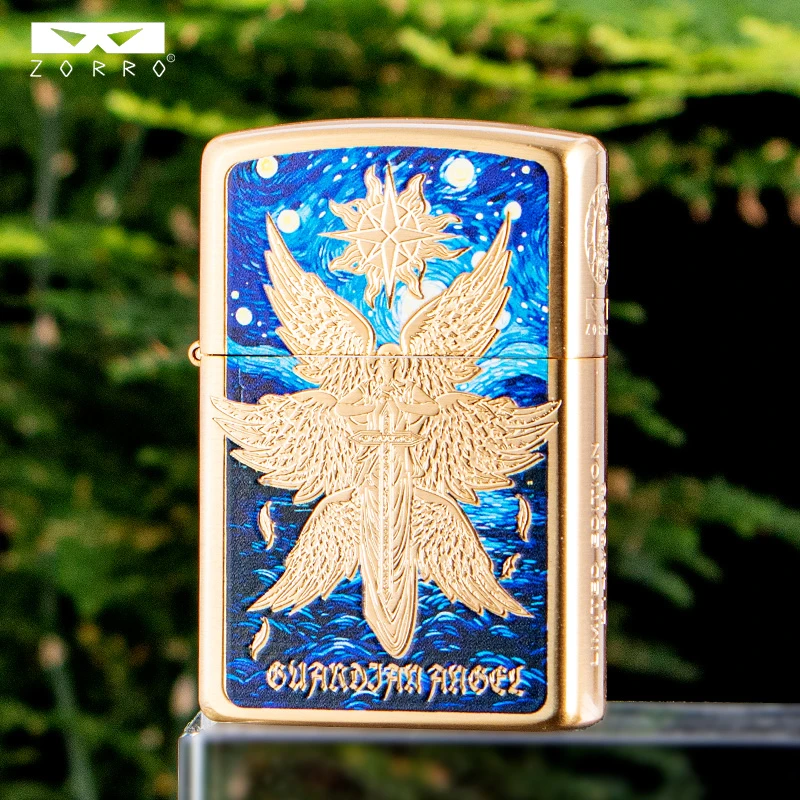 佐罗二代创意打火机纯铜星空下的天使高颜值高逼格防风送给男朋友