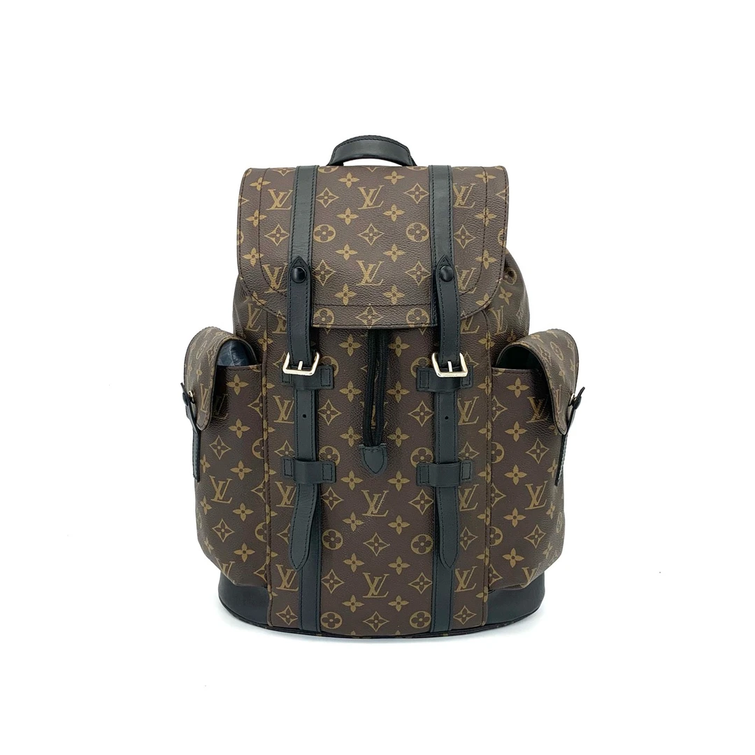 99新 LouisVuitton/路易威登 Christopher棕老花双肩包 尺寸38/44
