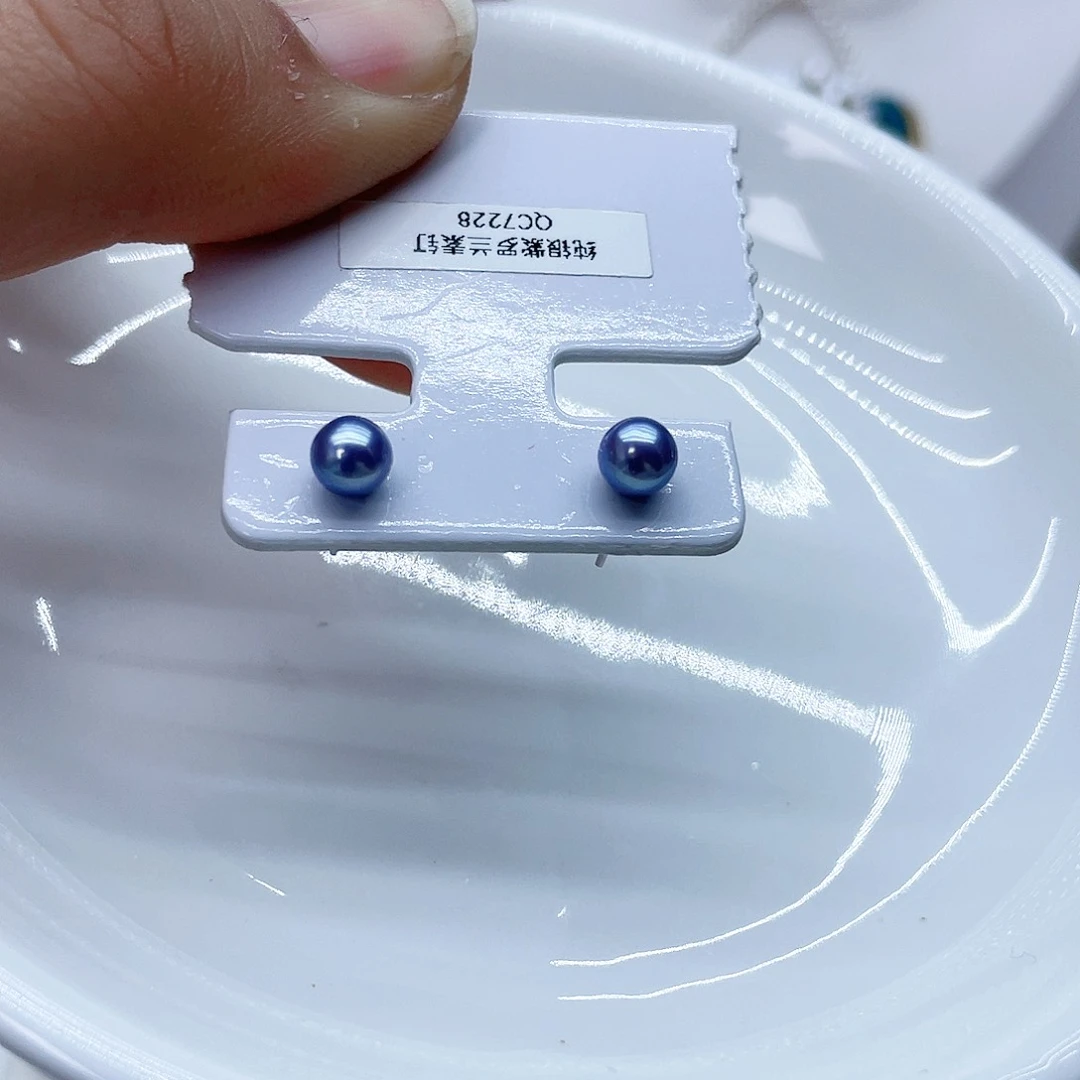 银S925镶嵌耳饰淡水珍珠