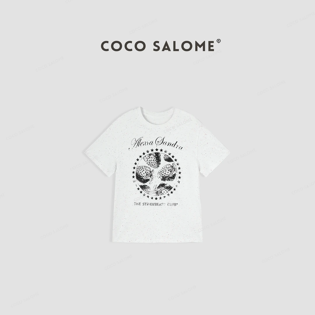 韩彬彬CS"草莓T"早春100棉七彩点缀百搭休闲短袖1024-(14)