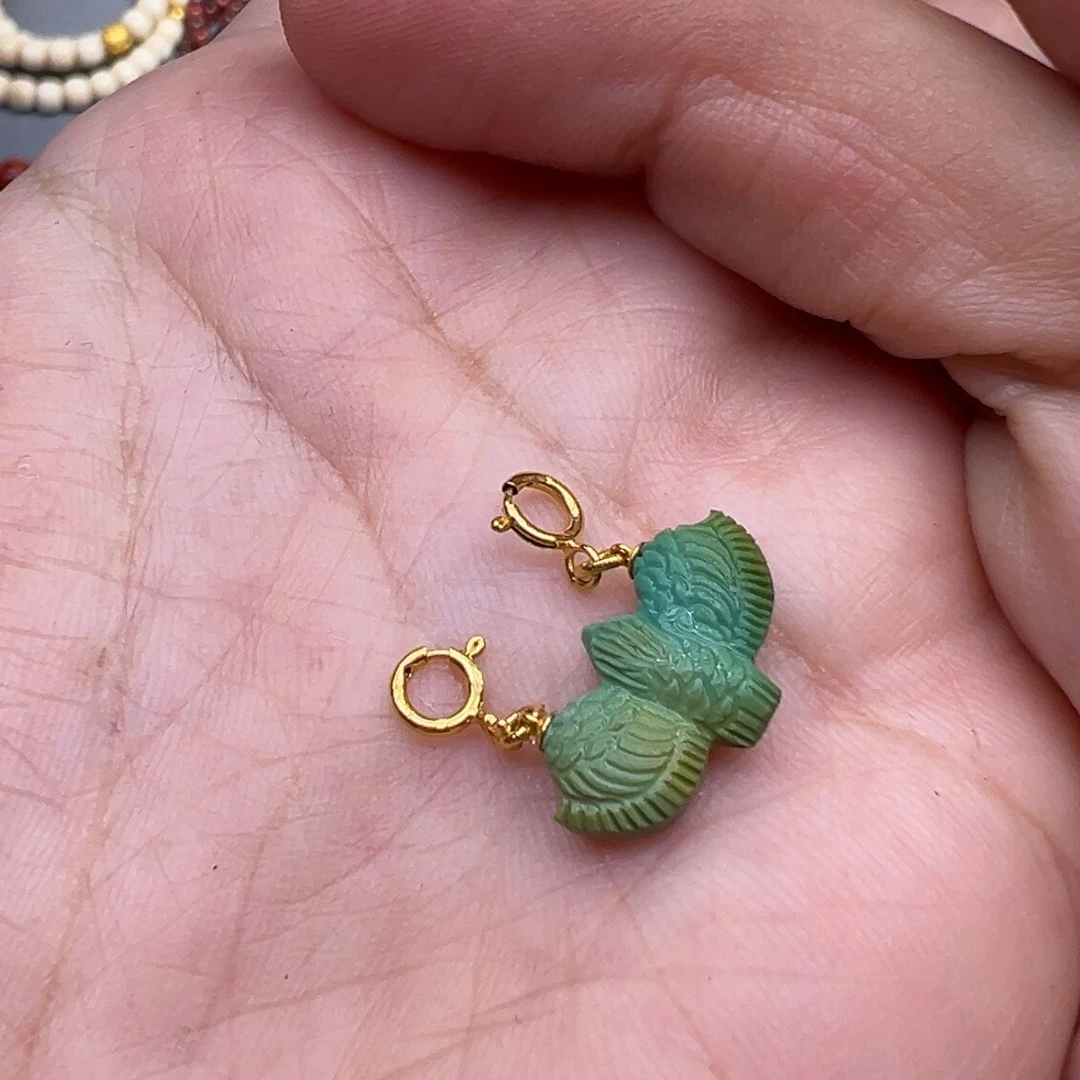 绿松石18K金镶嵌配件