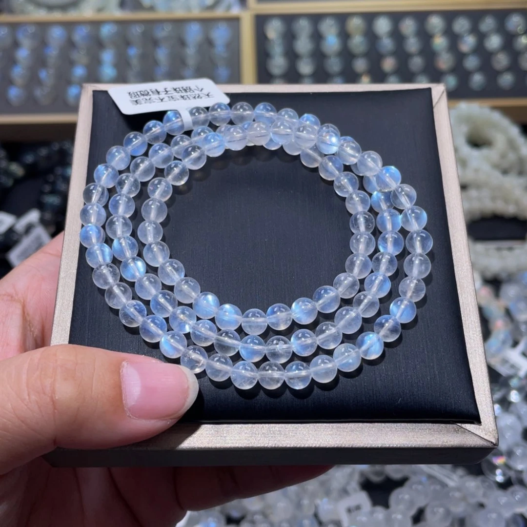 手链未镶嵌长石蓝月光手链多圈5.5mm+