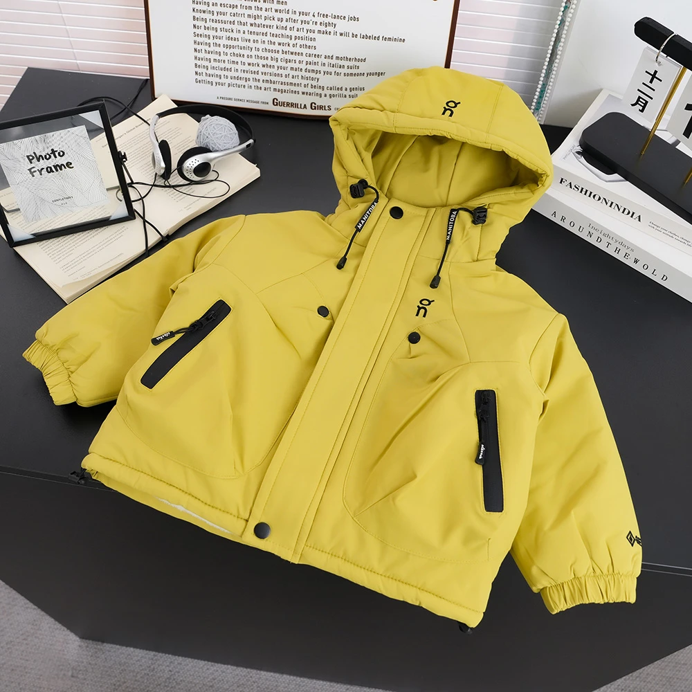 男童加绒加厚外套2025新款儿童加绒加厚棉袄冬季棉衣男孩棉服冬装