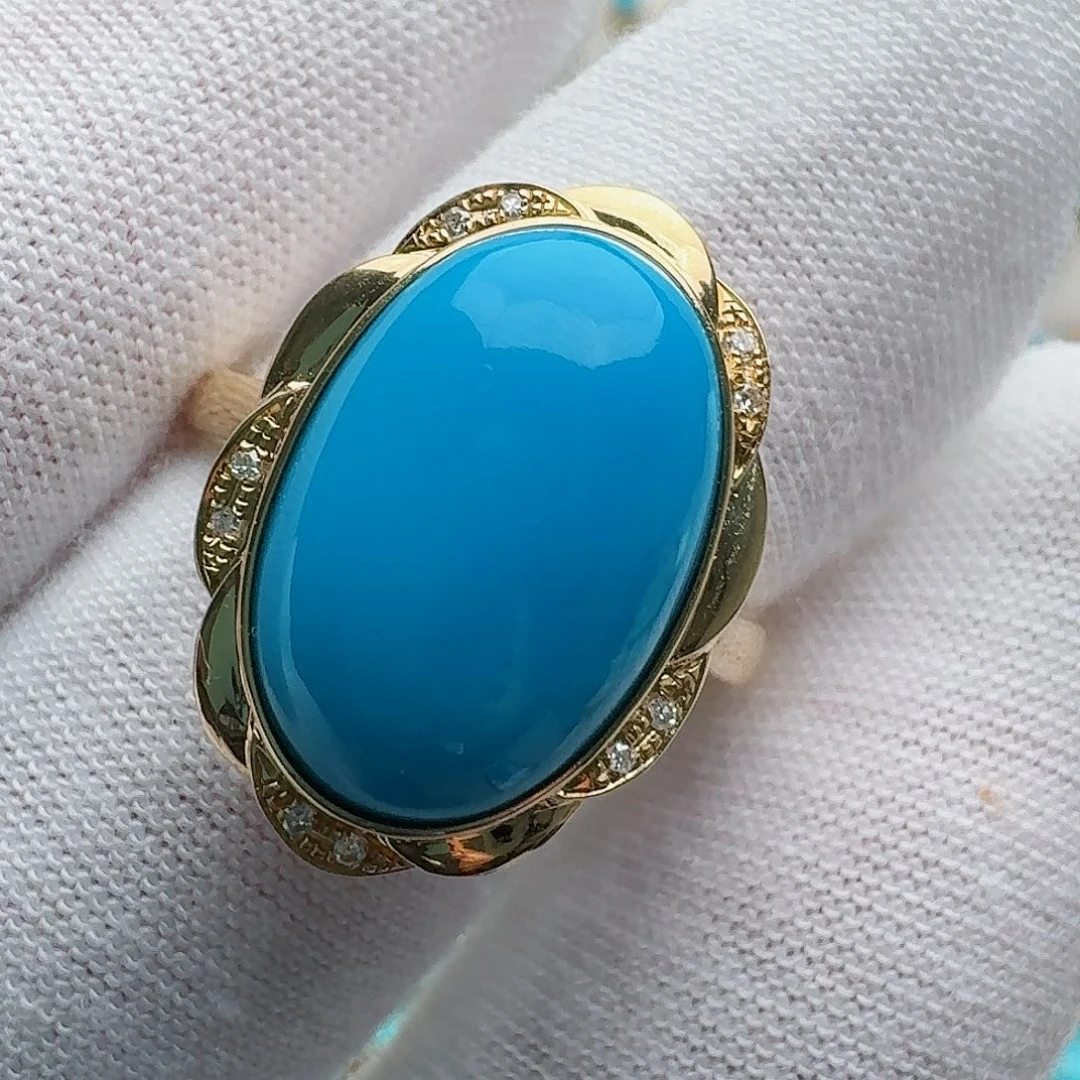 绿松石18K金镶嵌配饰