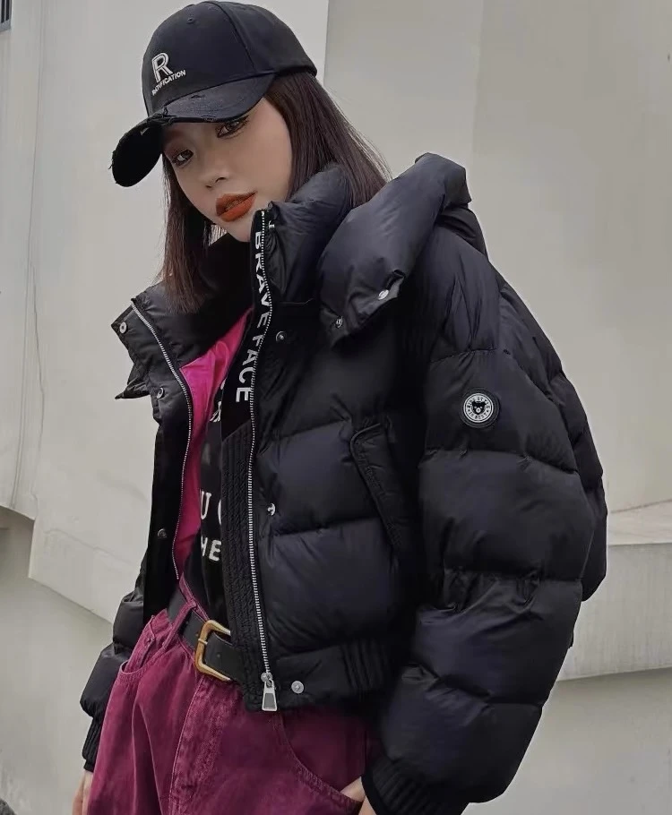 2025新款加厚潮流百搭短款洋气保暖亮色羽绒服连帽时尚女士8809