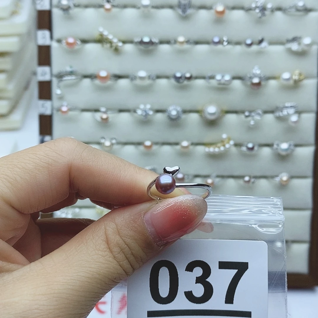 淡水珍珠戒指银S925镶嵌❥****゜037