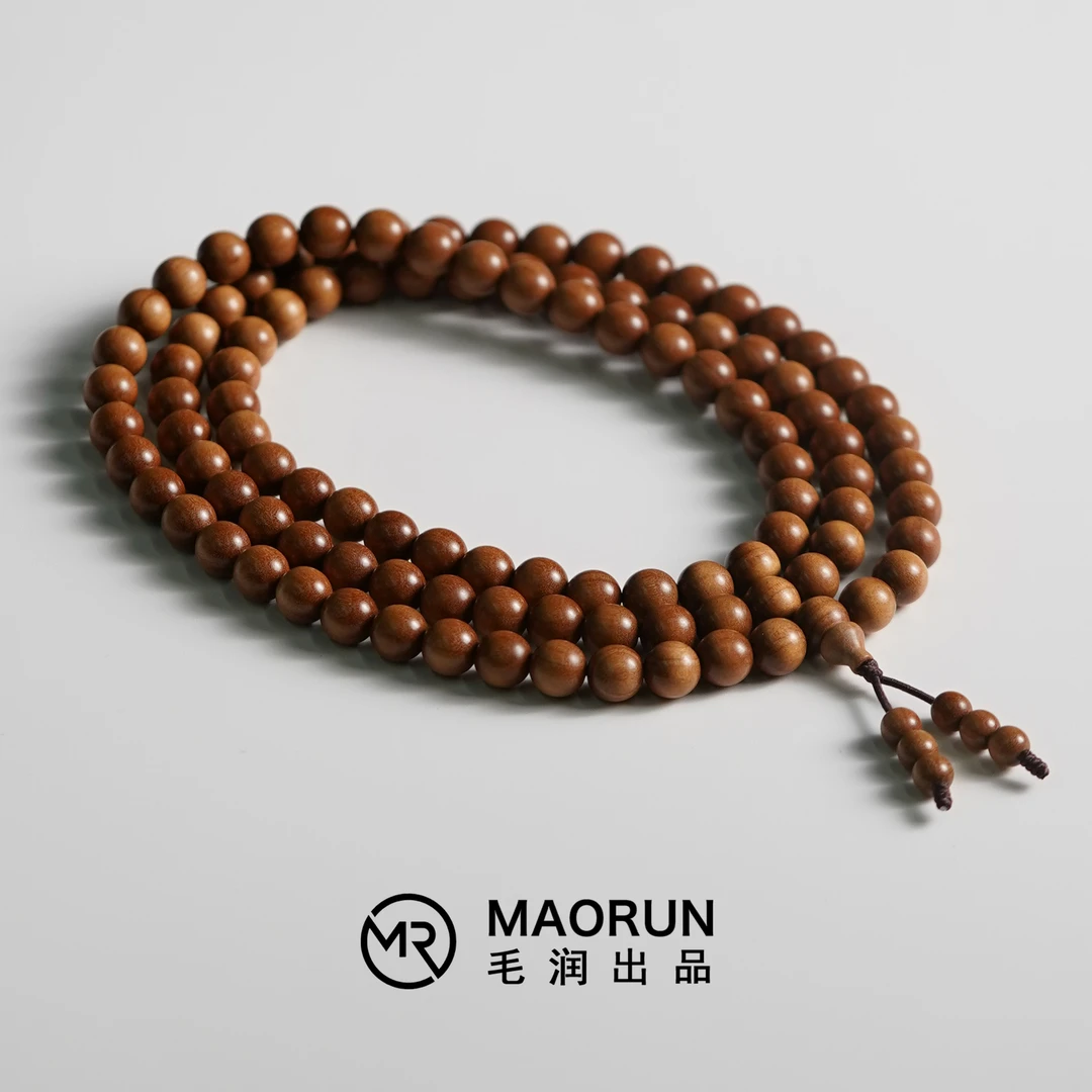 毛润出品【印度老山檀香·黑肉·奶香味·百年系列】男女108颗圆珠念珠