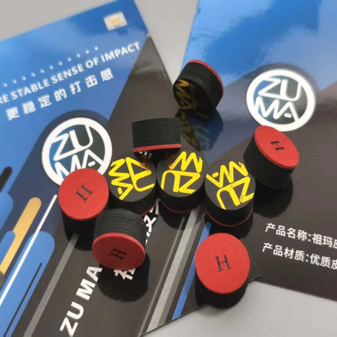 祖玛14mm皮头台球杆大头杆九球杆杆头多层高端带防伪