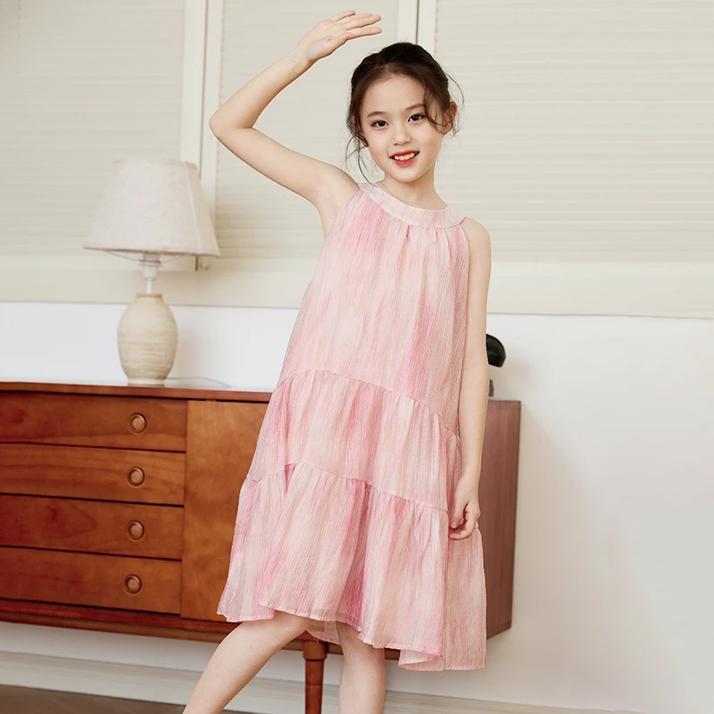 女童夏季裙子2025新款小女孩吊带裙夏天公主裙儿童夏装雪纺连衣裙
