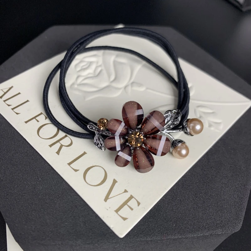 K391【金闪闪】美拉德小花三股绳发绳