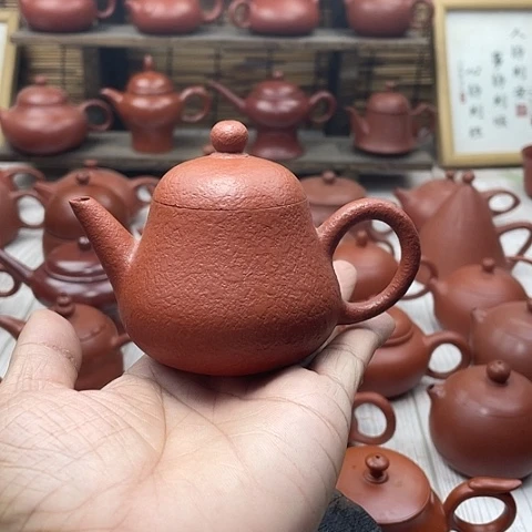 江*鱼潮州朱泥手拉壶剑梨壶