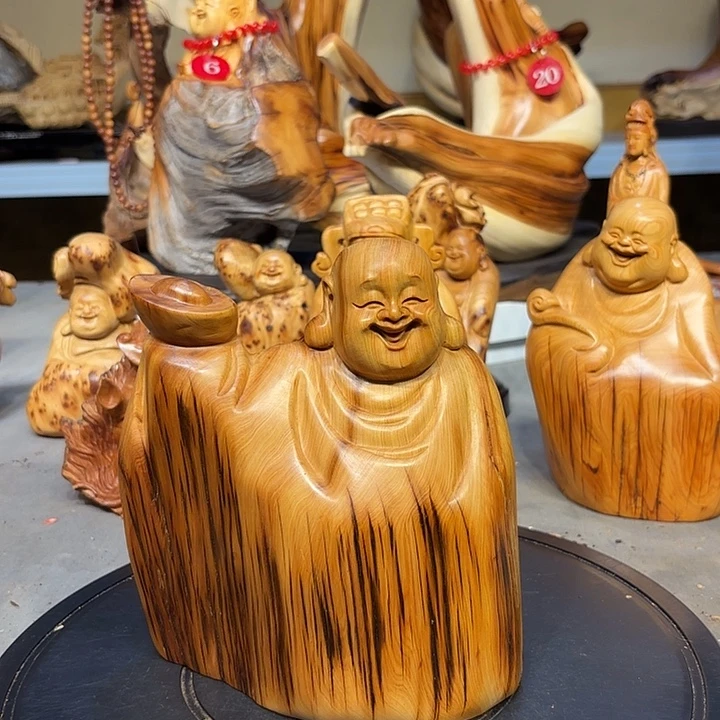 柏木太行崖柏弥勒佛