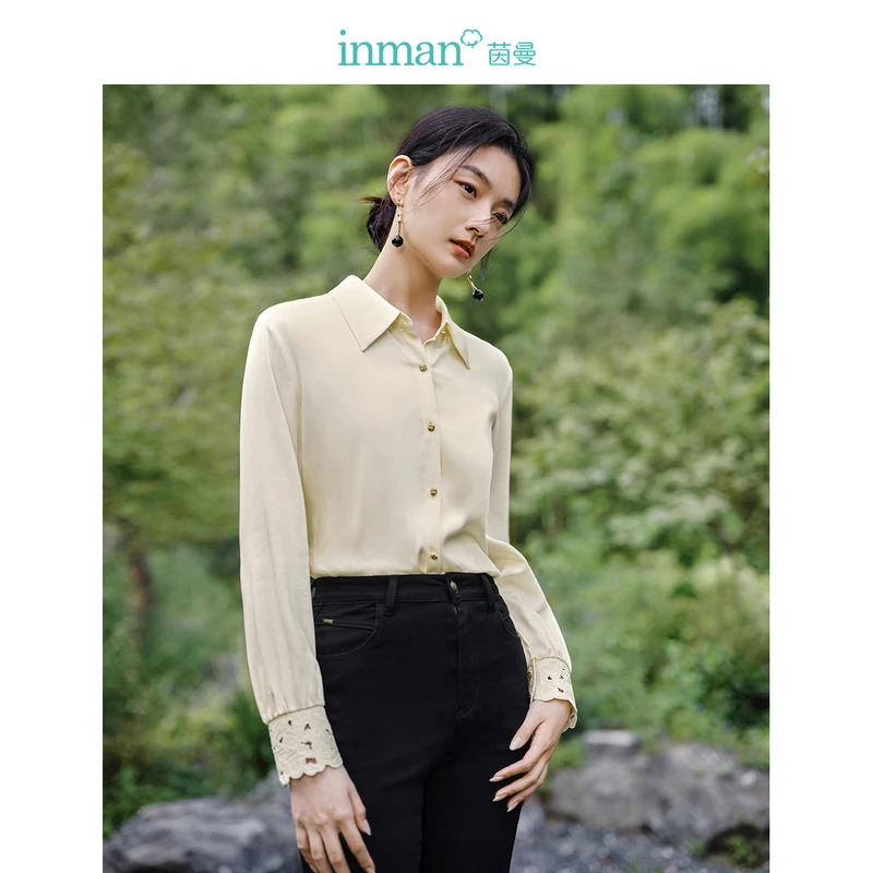 【商场同款】2024春秋女衬衫衬衣上衣长袖女装显瘦休闲绣花