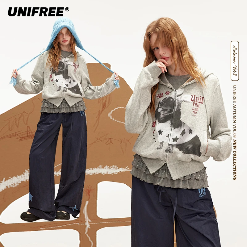 【金拐子专属】UNIFREE小狗印花美式休闲外套U253B191V1V1