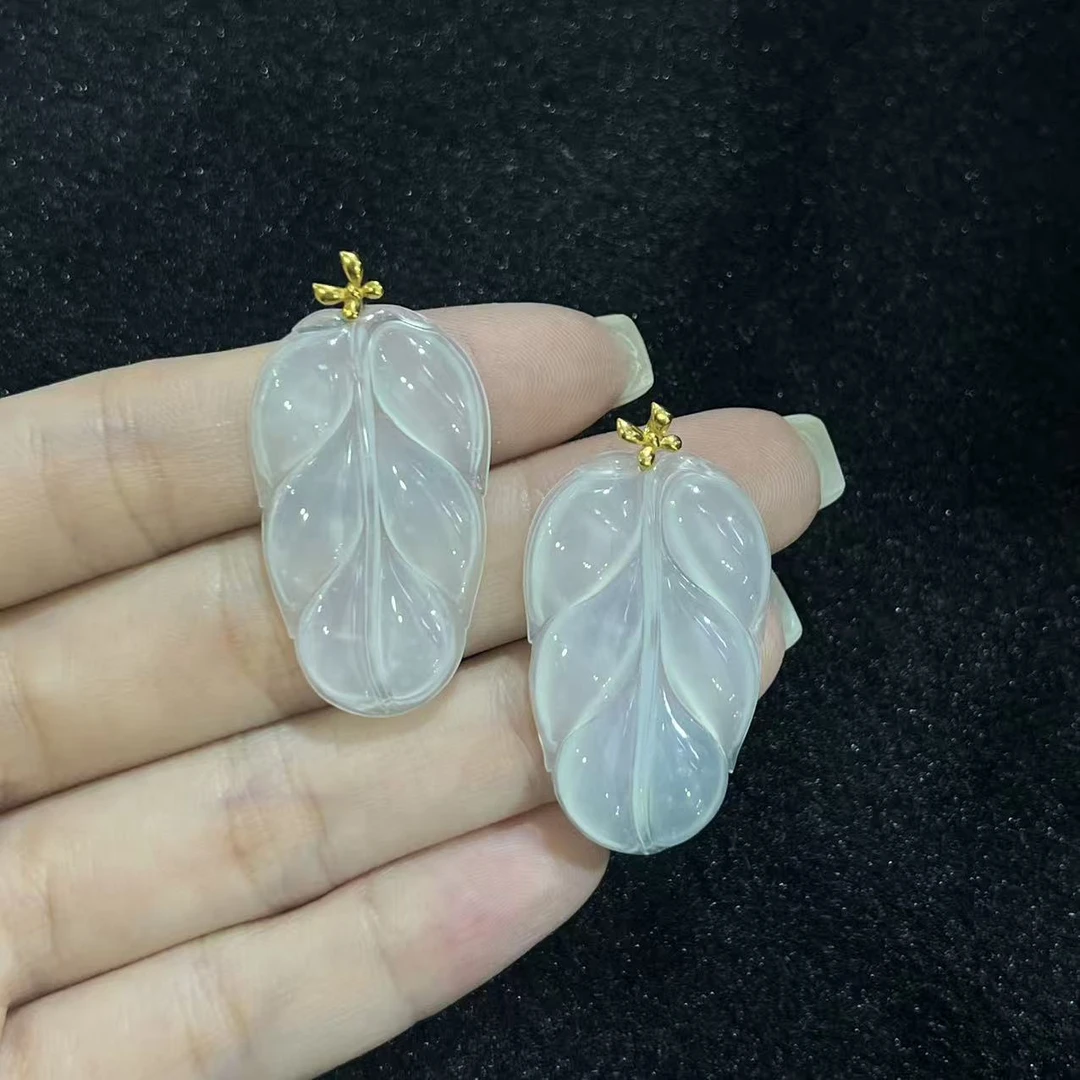 【北野珠宝】18k金天然缅甸翡翠吊坠B85H-317-多样性发一34*20*3mm+