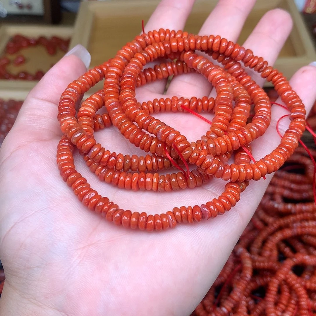 南红玛瑙未镶嵌项链多圈手串