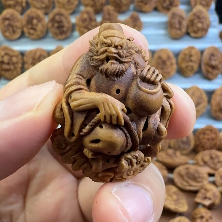 吊坠桃核王*舟桃核雕刻材质