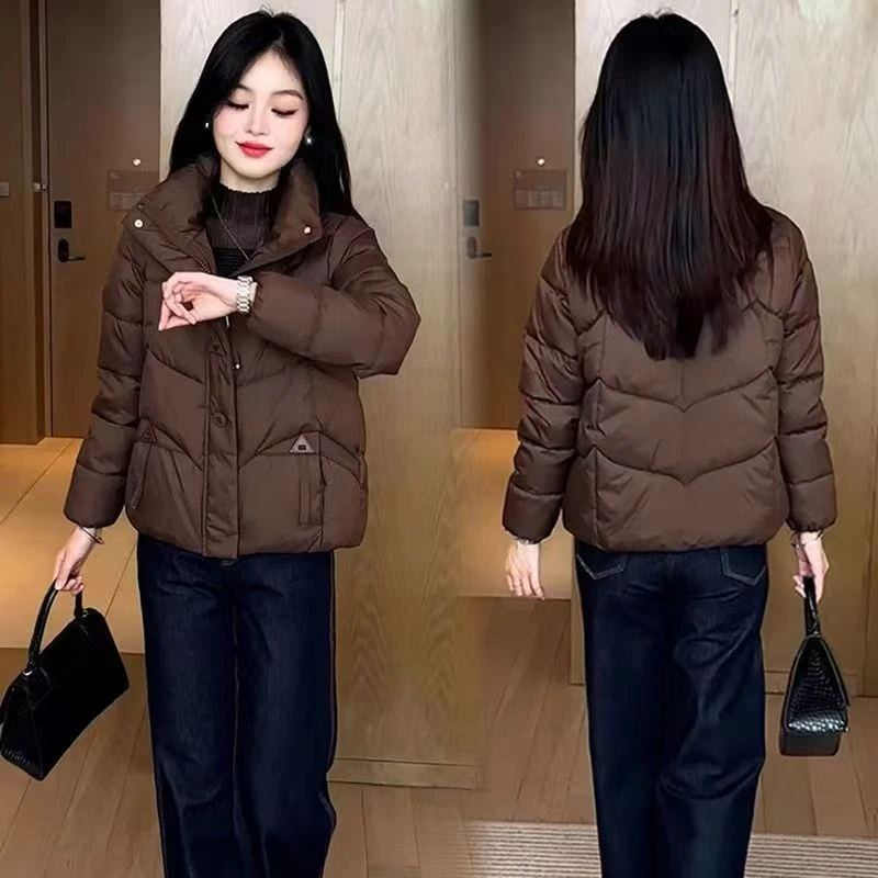 时尚短款棉服女2025新款冬季洋气显瘦加厚棉袄保暖小个子棉衣