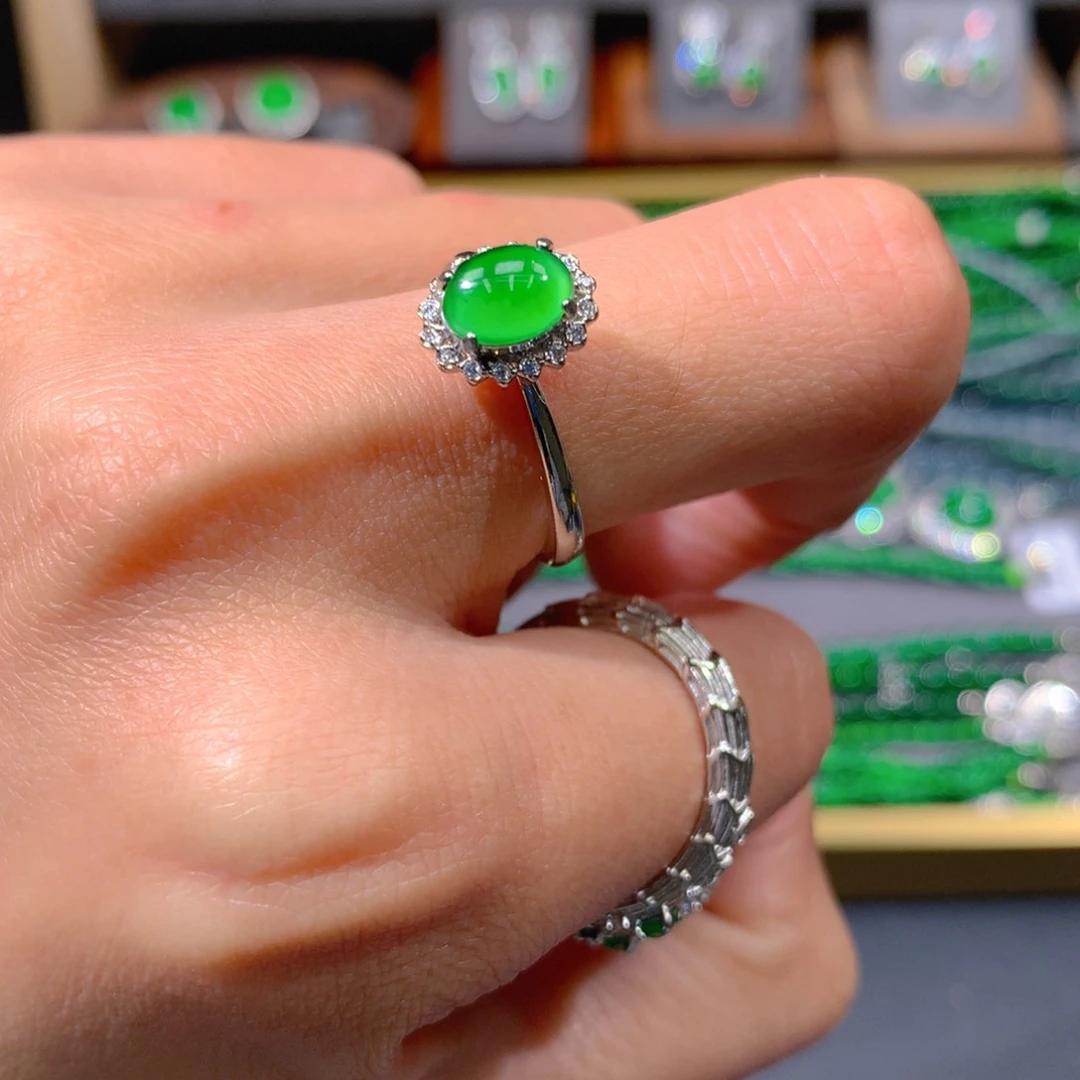 翡翠戒指未镶嵌天然翡翠