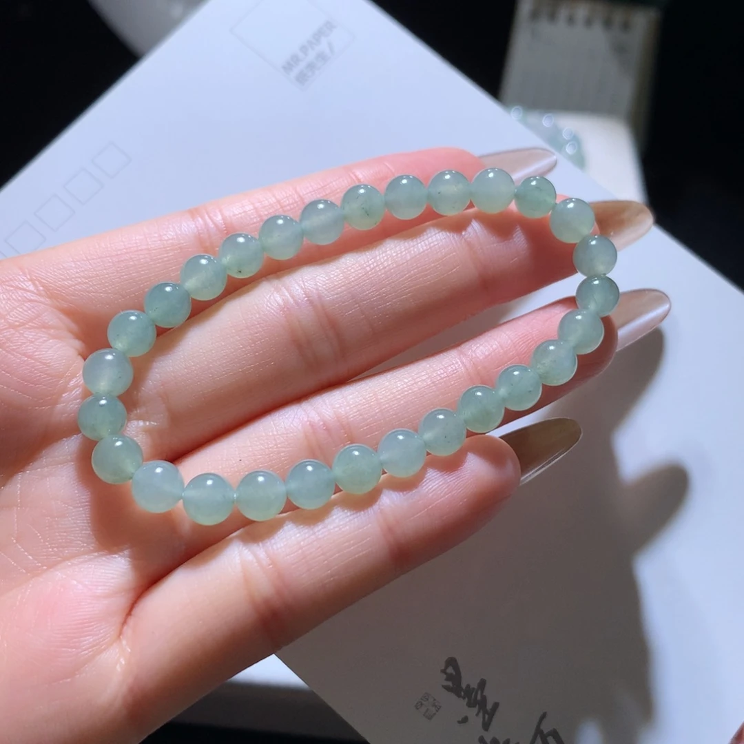 翡翠手串未镶嵌每天福利*微瑕6m m
