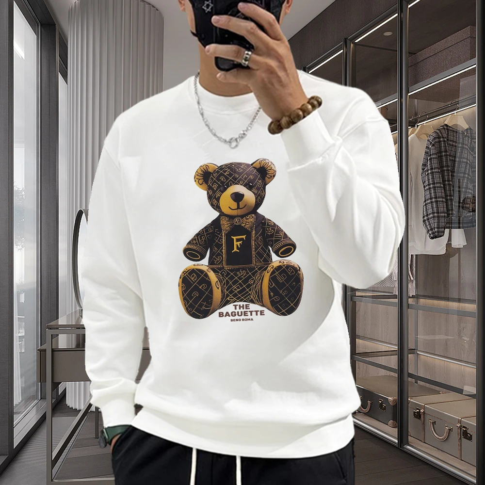 秋冬个性潮流重磅男士圆领卫衣痞帅街头宽松休闲印花时尚潮牌卫衣