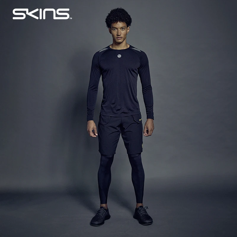SKINSSKINS S5男士T&R恢复长裤运动恢复高强度压缩裤假两件运动裤