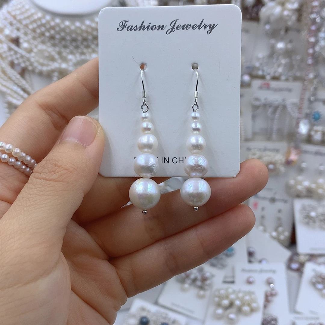 项链耳饰银S925镶嵌淡水珍珠