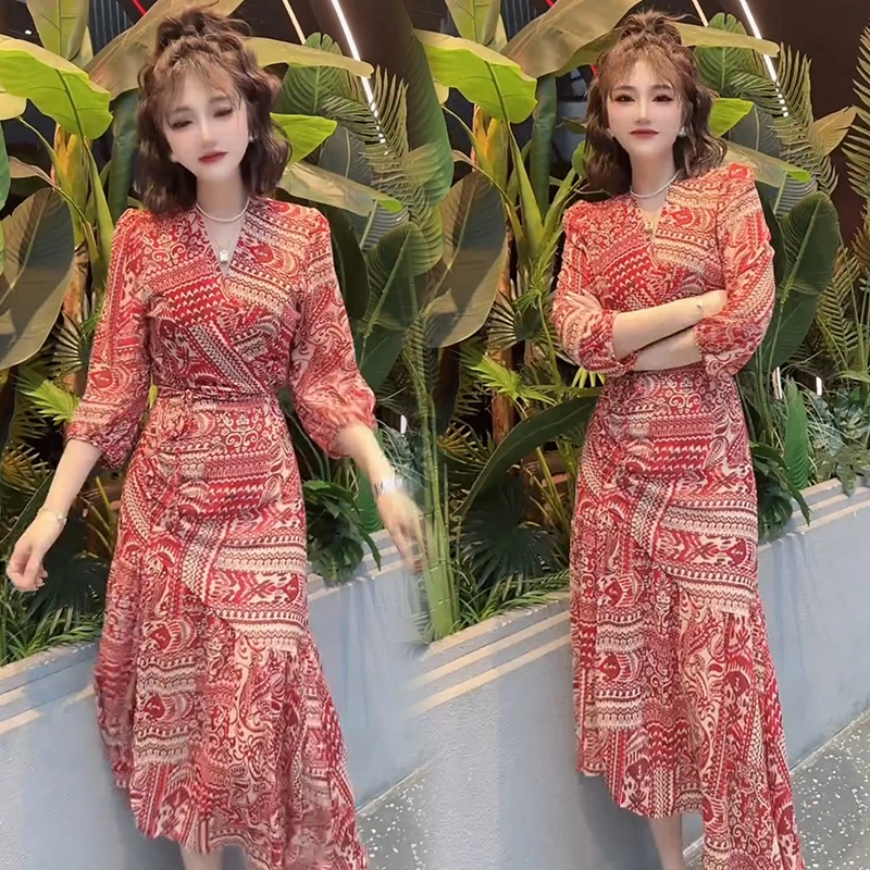 2025夏季新款时尚显瘦气质网红高档洋气女高级百搭宽松大码连衣裙