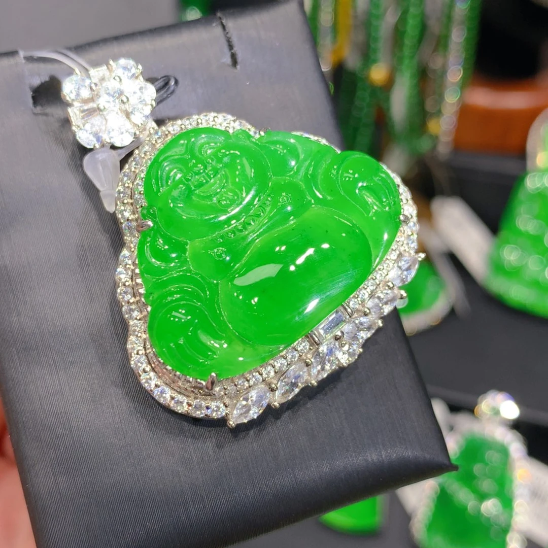 翡翠银S925镶嵌颈饰