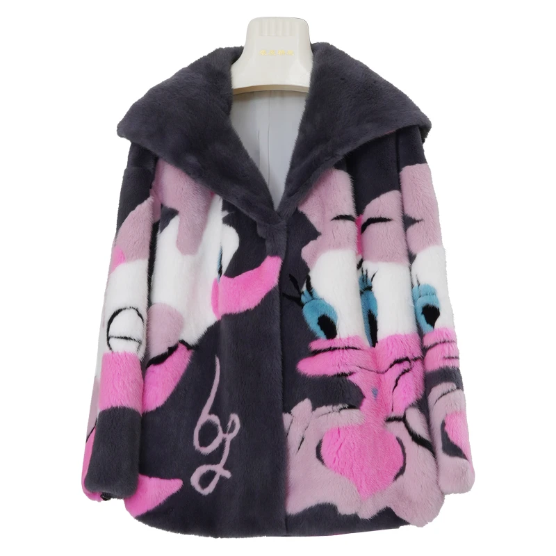 2085冬季新款时尚天鹅绒皮草气质进口整貂貂皮带帽款女装