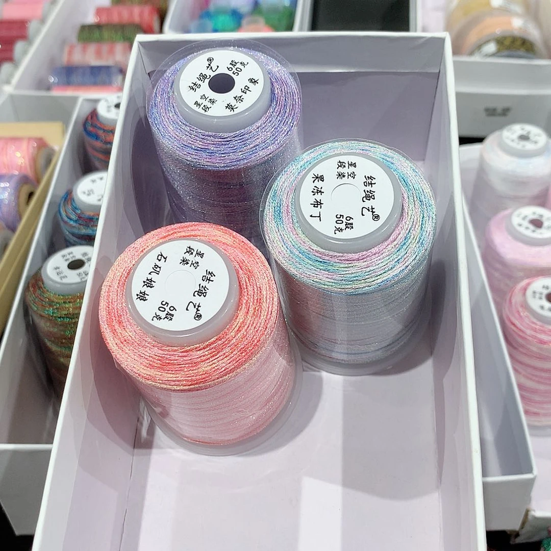 腈纶6股段染莫奈印象、石矶、果冻布丁50克3卷