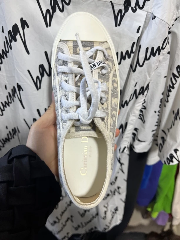99新 DIOR/迪奥 白色休闲帆布运动鞋