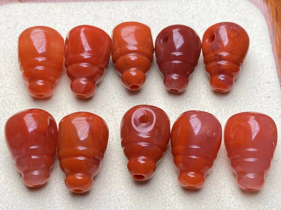 川料瓦西南红玛瑙一体三通 尺寸8~10mm左右多样性发货其中一件