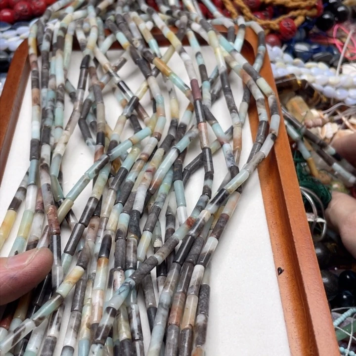 玛瑙/玉髓合金珠宝半成品一条4x13mm亚马逊