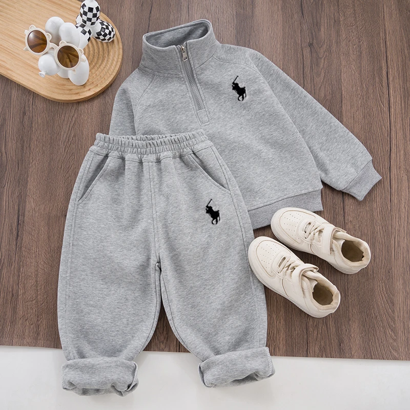 2025童装马标时尚运动套装卡通儿童卫衣韩系男童2件套潮C