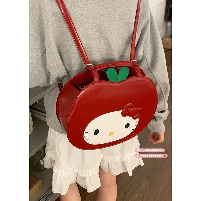 可爱小双肩包包女款爆款2025新款卡通时尚红色单肩包出游小背包