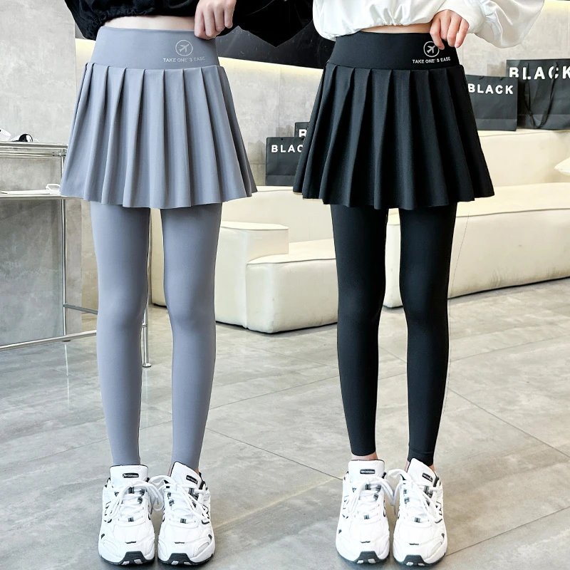 女童裙裤春秋2025新款儿童鲨鱼裤裙假两件大童裤子打底裤品质童装