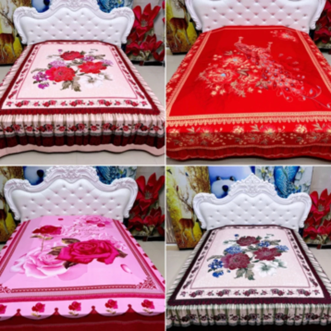 【国潮风床单加大大版定位2.3米×2.3米仿床裙1.5米1.8米两米都能用