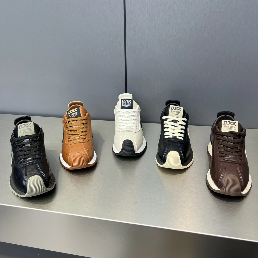 68-667秋季新款皮面男鞋舒适百搭休闲鞋男士阿甘鞋