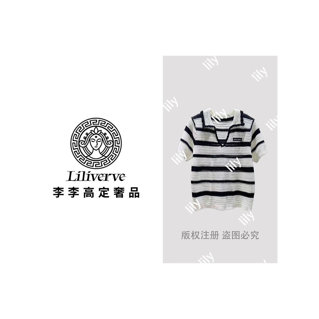 【李李lily】宽松型短袖常规圆领通勤毛针织衫上衣 81131