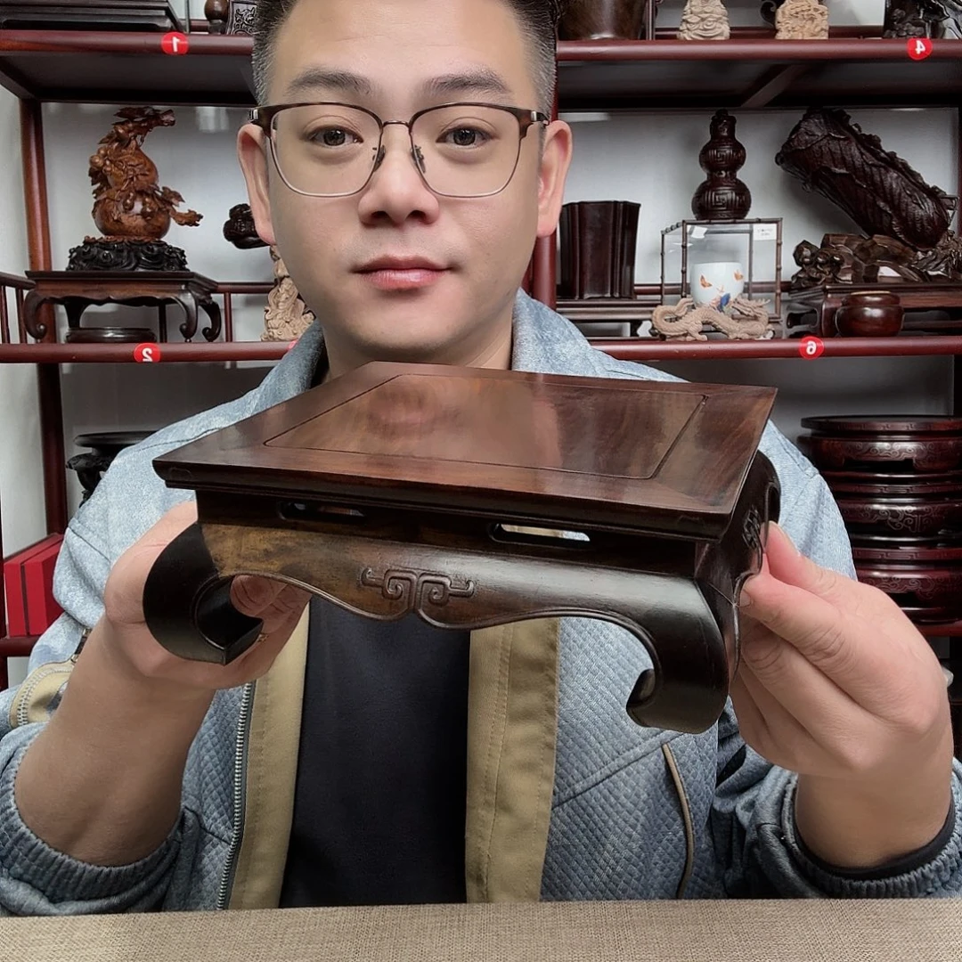 大红酸枝工艺品底座