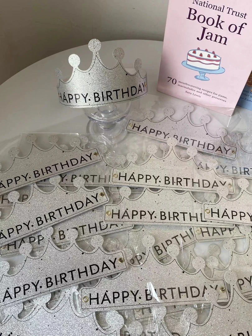 网红2025新款生日磨砂折叠生日派对成人儿童独立周岁包装蛋糕帽子