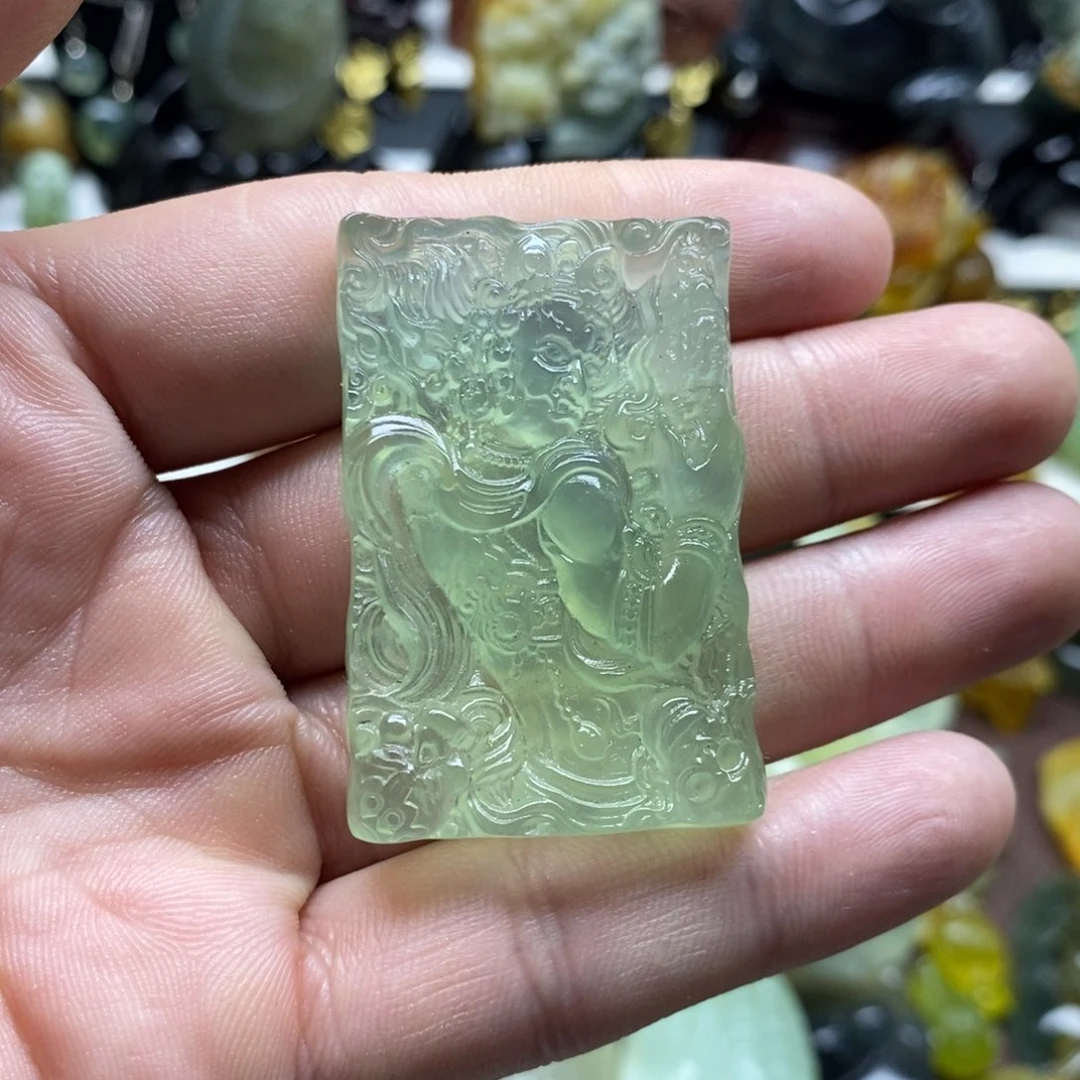 岫玉不动明王吊坠未镶嵌月**清