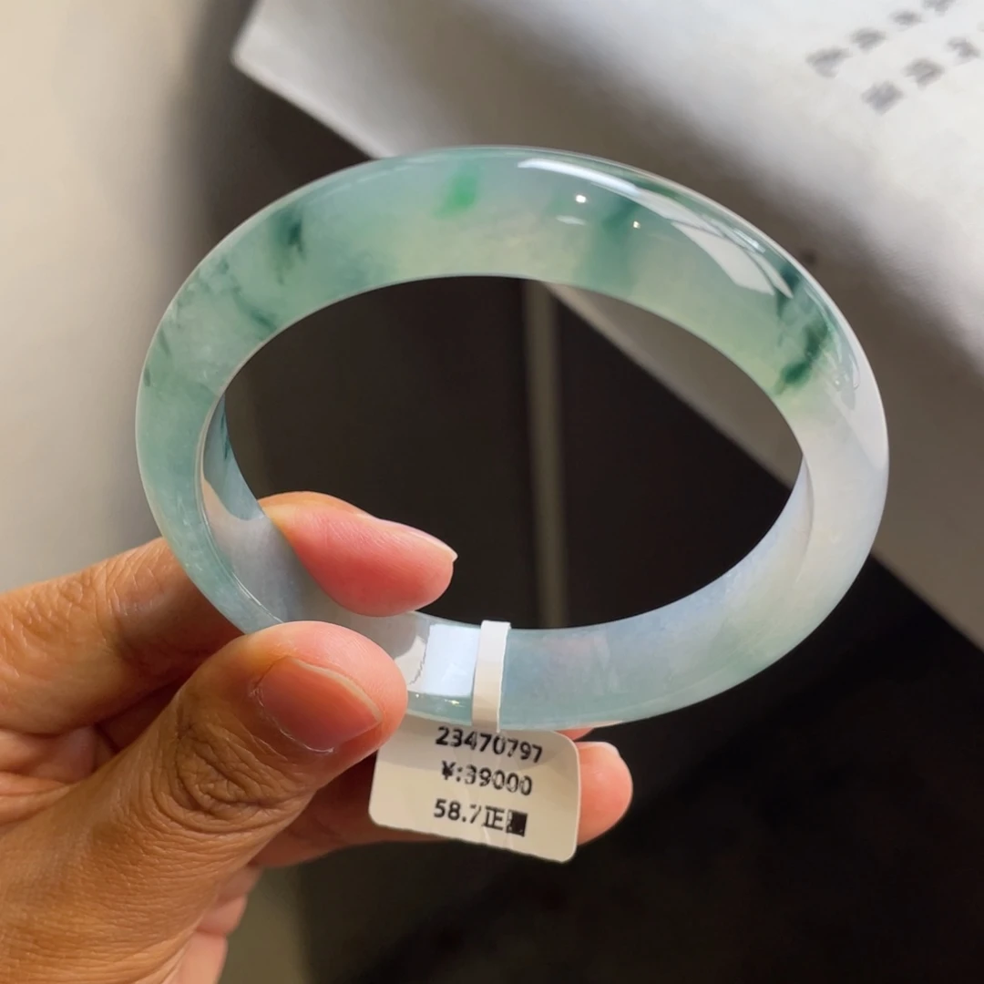 未镶嵌手镯翡翠回流/冰胶飘花手镯（强推）