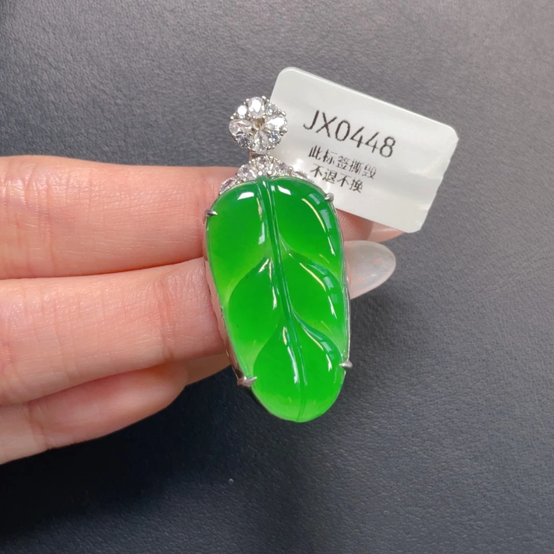 翡翠银S925镶嵌吊坠(不含链)