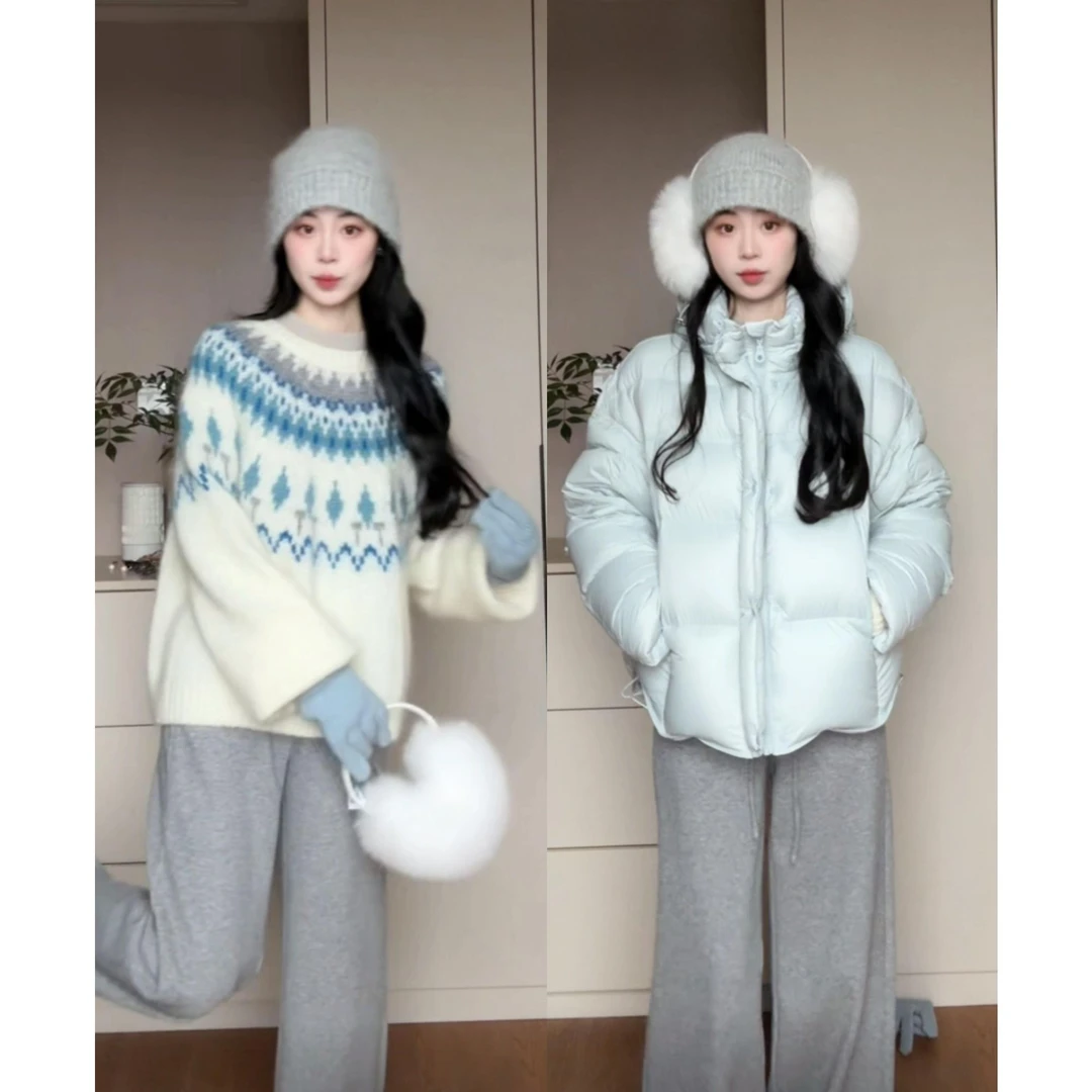 MARIE.COCO韩版棉服女秋冬季新款宽松毛衣加厚时尚保暖面包服外套