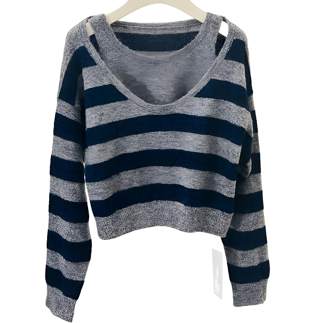 【秋冬款韩版毛衣】JINJIN·简约百搭秋冬款韩版时尚假两件毛衣1004