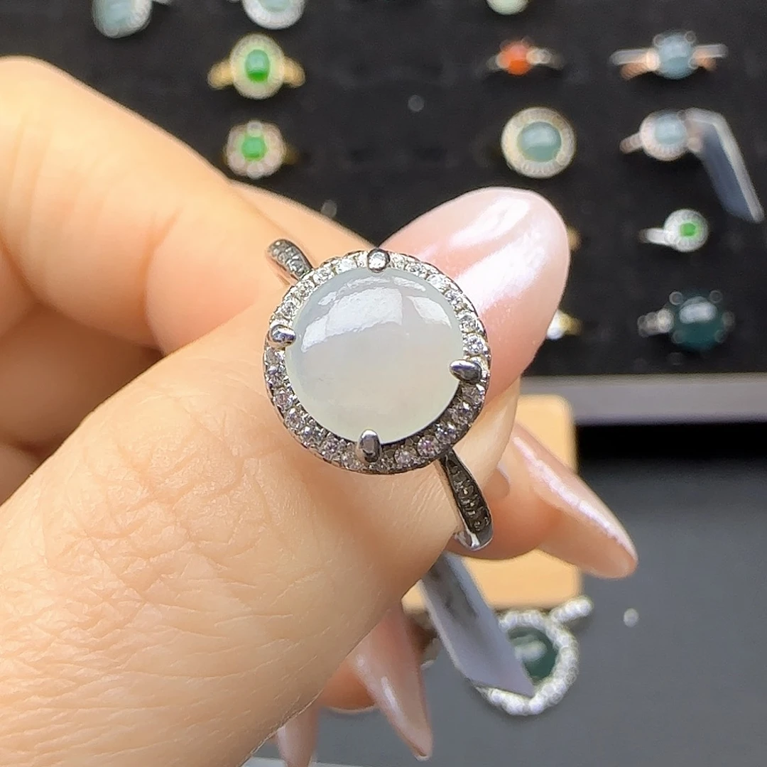 银S925镶嵌戒指翡翠