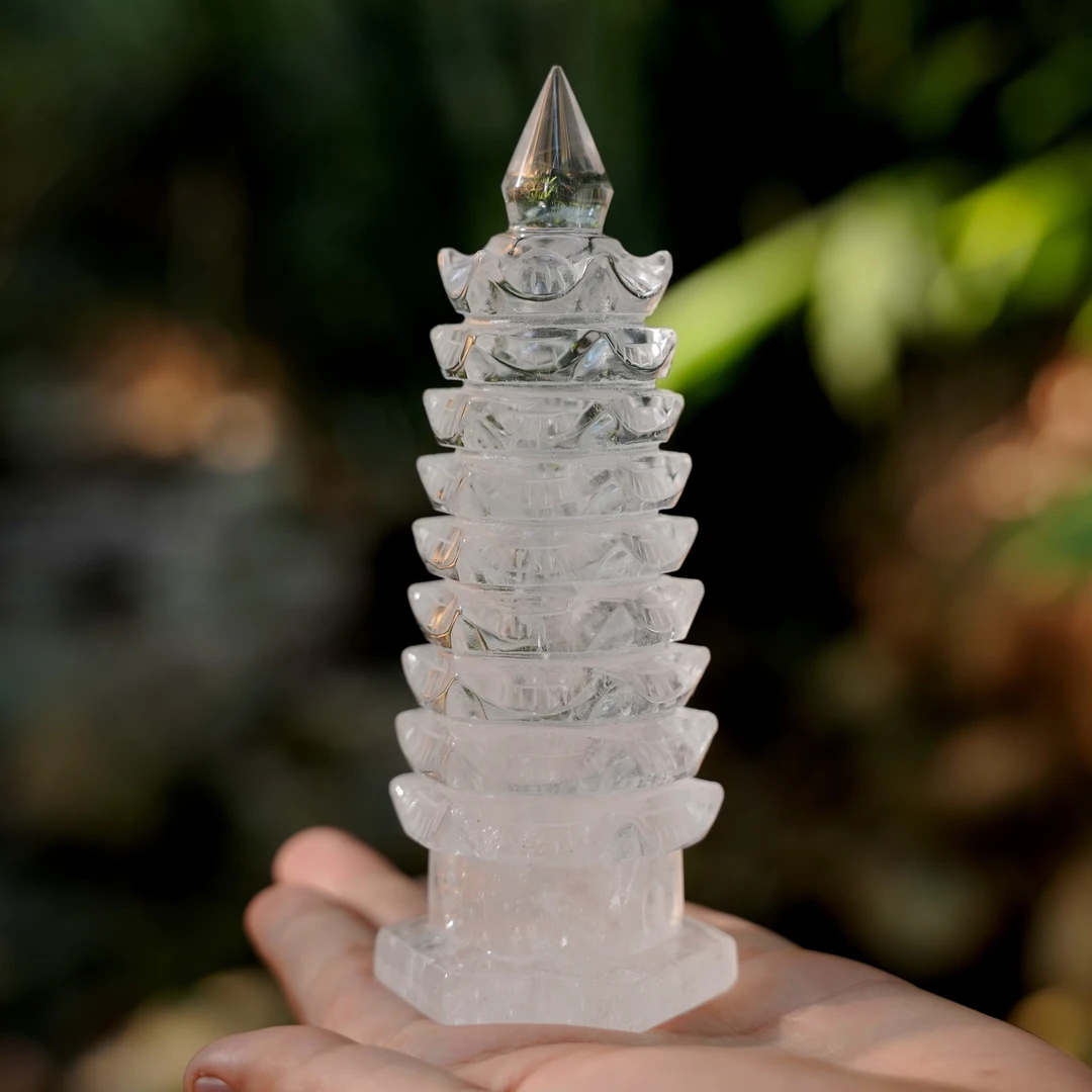 自然材质 文昌塔 手工雕刻 家居摆件 （小号）