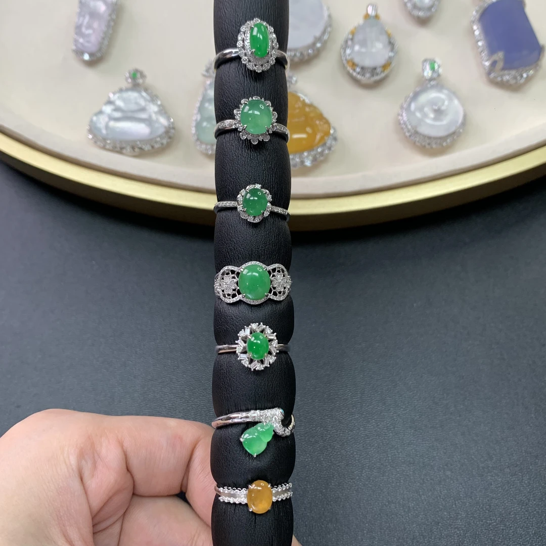 【小雪臻选】翡翠戒指-18k金-多样性发货一件-AB02|CXQ1